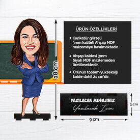 Kadın Öğretmen Tasarımlı Karikatürlü Biblo - 2