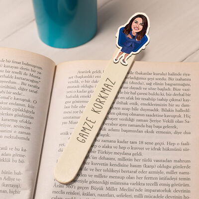 Kadın Patron Karikatürlü Çubuk Kitap Ayracı - 1