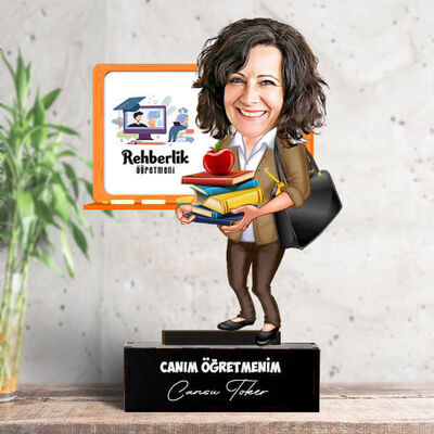 Kadın Rehberlik Öğretmenlerine Hediye Karikatürlü Biblo - 1