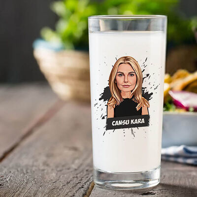 Kadın Sevgiliye Hediye Karikatürlü Rakı Bardağı - 3