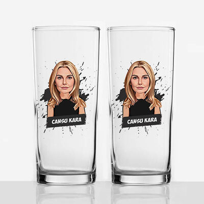 Kadın Sevgiliye Hediye Karikatürlü Rakı Bardağı - 4