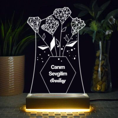 Kadın Sevgiliye Mesajlı 3d Led Lamba - 1