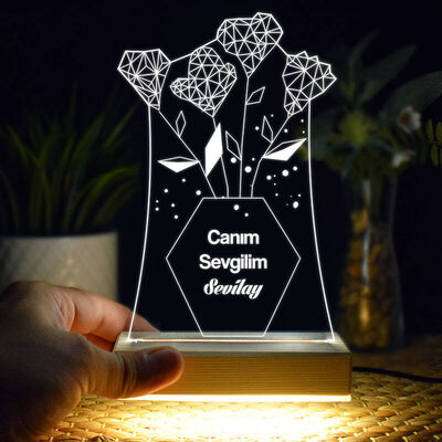 Kadın Sevgiliye Mesajlı 3d Led Lamba - 3
