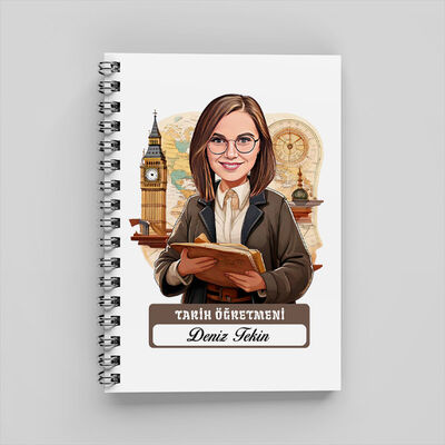 Kadın Tarih Öğretmeni Karikatürlü Defter - 1