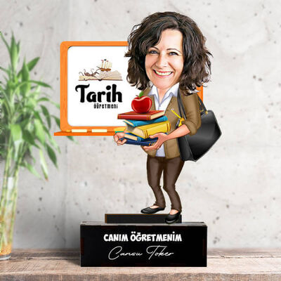 Kadın Tarih Öğretmenleri İçin Karikatürlü Biblo - 1
