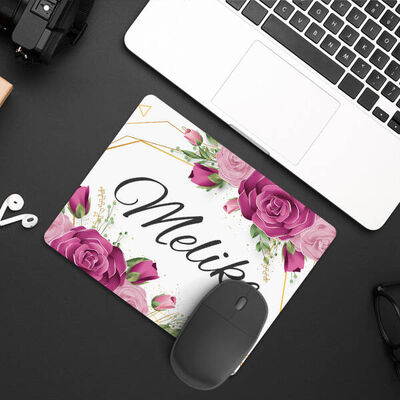 Kadına Hediye Gül Desenli İsimli Mousepad - 2