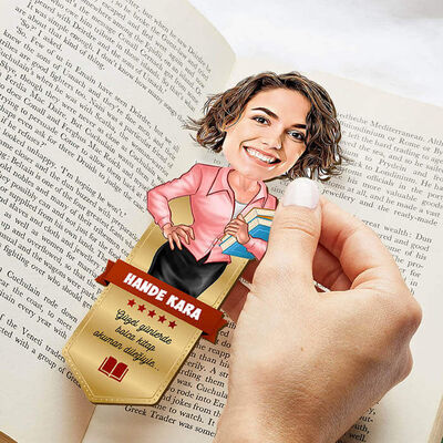Kadına Hediye Karikatürlü Kitap Okuma Ayracı - 3