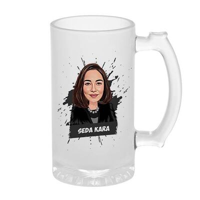 Kadına Hediyelik Karikatürlü Bira Bardağı - 1