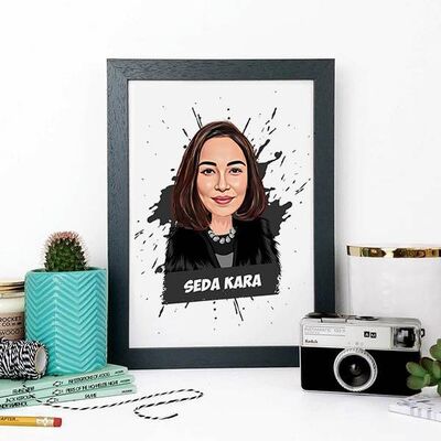 Kadına Hediyelik Karikatürlü Çerçeve - 1