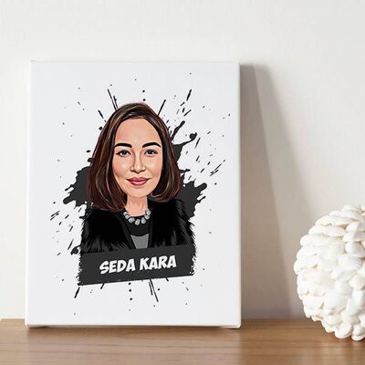 Kadına Hediyelik Karikatürlü Kanvas - 1