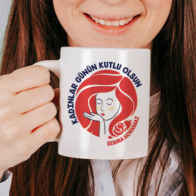 Kadınlar Günü Dileği İsimli Kupa Bardak - 1