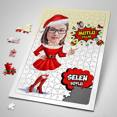 Kadınlara Yeni Yıla Özel Karikatürlü Puzzle - 1