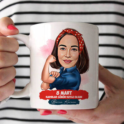 Kadınların Gücü Karikatürlü Kupa Bardak - 1
