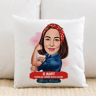 Kadınların Gücü Karikatürlü Yastık - 1