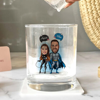 Kahraman Çiftler Karikatürlü Viski Kadehi - 3