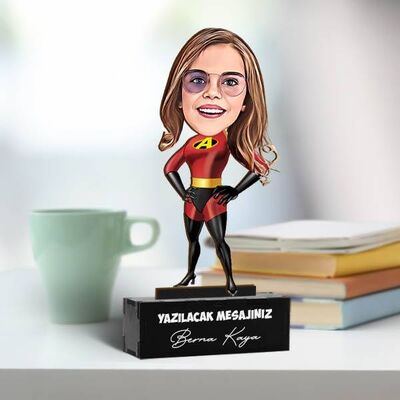 Kahraman Kız Kostümlü Çocuk Karikatürlü Biblo - 1