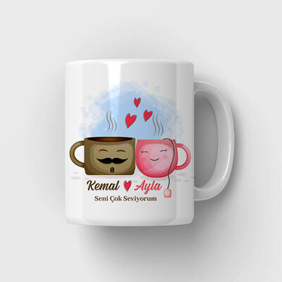 Kahve Aşkı Romantik Kupa Bardak - 1