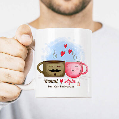 Kahve Aşkı Romantik Kupa Bardak - 2