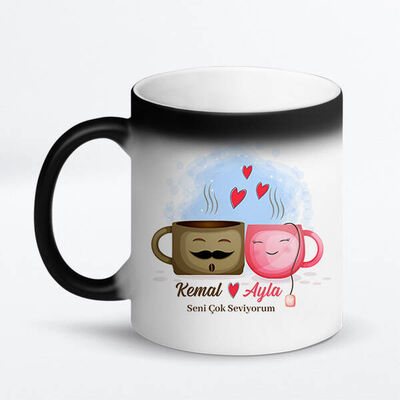 Kahve Aşkı Romantik Kupa Bardak - 4