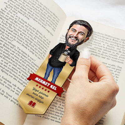 Kahve Keyfi Karikatürlü Kitap Ayracı - 1