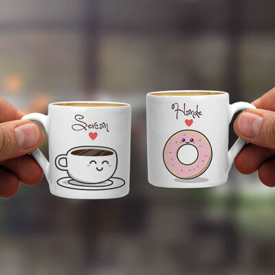 Kahve ve Donut İkili Kahve Fincanı - 2