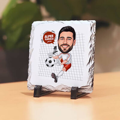 Kaleci Erkek Karikatürlü Taş Baskı - 1