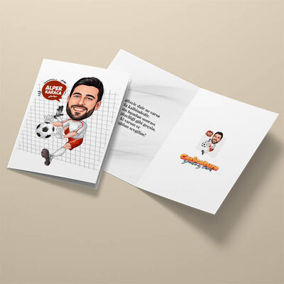 Kaleci Karikatürlü Tebrik Kartı - 2