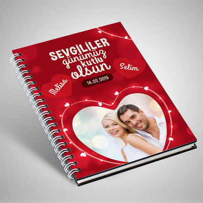 Kalp Desenli Fotoğraflı Sevgili Defteri - 1