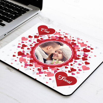 Kalp Motifli Resimli Mousepad - 1