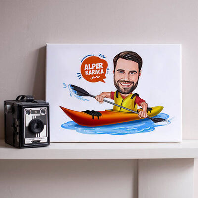 Kanocu Erkek Karikatürlü Kanvas Tablo - 1