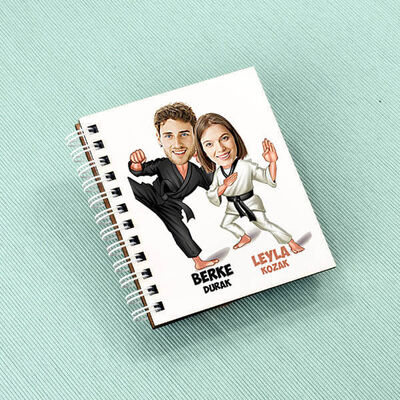 Karateci Çiftler Karikatürlü Defter - 1