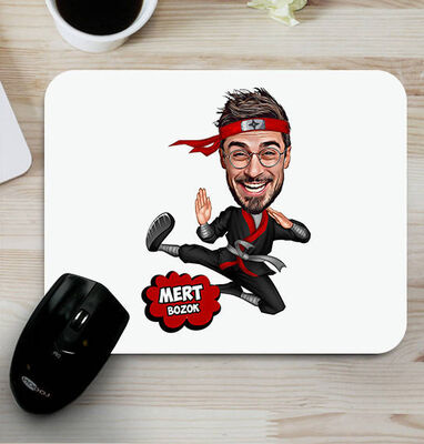 Karateci Karikatürlü Mouse Pad - 1