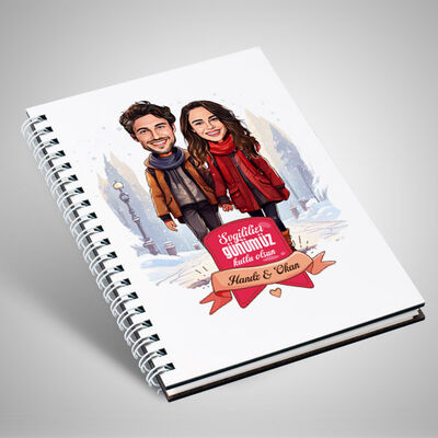 Karda Yürüyüş ve Aşkımız Karikatürlü Defter - 1