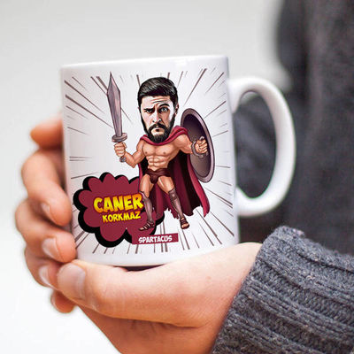 Karikatür Efektli Spartaküs Kupa Bardak - 2