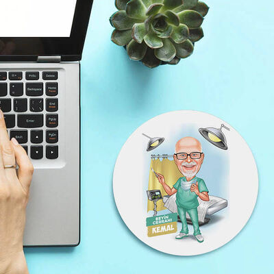 Karikatürlü Beyin Cerrahı Doktor Mousepad - 1