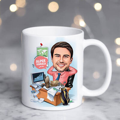 Karikatürlü Broker Erkek Kupa Bardak - 1