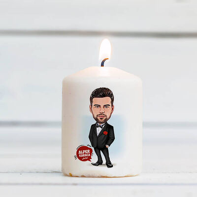 Karikatürlü Damat Kıyafetli Erkek Mum - 1
