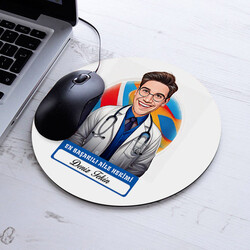 Karikatürlü En Başarılı Erkek Aile Hekimi Mousepad - 1