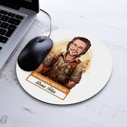 Karikatürlü En Başarılı Erkek Arkeolog Mousepad - 1