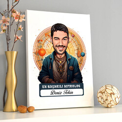 Karikatürlü En Başarılı Erkek Astrolog Kanvas Tablo - 2