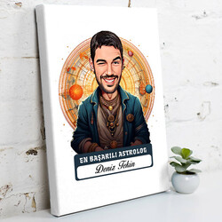 Karikatürlü En Başarılı Erkek Astrolog Kanvas Tablo - 1