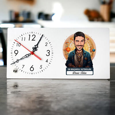 Karikatürlü En Başarılı Erkek Astrolog Masa Saati - 1
