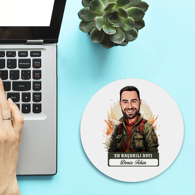 Karikatürlü En Başarılı Erkek Avcı Mousepad - 2