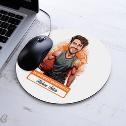 Karikatürlü En Başarılı Erkek Basketbolcu Mousepad - 1