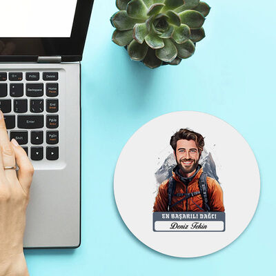 Karikatürlü En Başarılı Erkek Dağcı Mousepad - 2