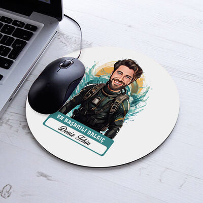 Karikatürlü En Başarılı Erkek Dalgıç Mousepad - 1