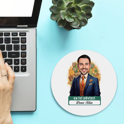 Karikatürlü En Başarılı Erkek Dövizci Mousepad - 2