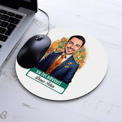 Karikatürlü En Başarılı Erkek Dövizci Mousepad - 1