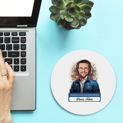 Karikatürlü En Başarılı Erkek Elektronik Mühendisi Mousepad - 2