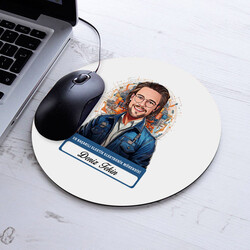 Karikatürlü En Başarılı Erkek Elektronik Mühendisi Mousepad - 1
